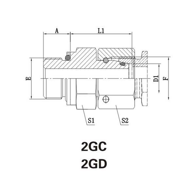 Bsp thread stud ends with o-ring sealing /metric female 24° cone o-ring sealing
