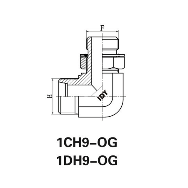 90° Elbow metric male threadadjustable stud ends 