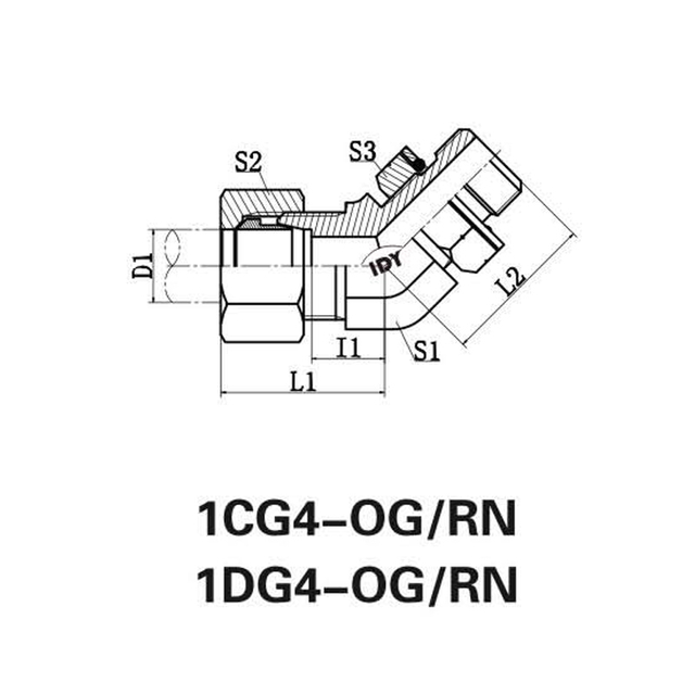45°Elbow bsp thread adjustablestud ends with o-ring sealing
