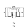 Din 24°Cone Bite Type Straight Adaptors