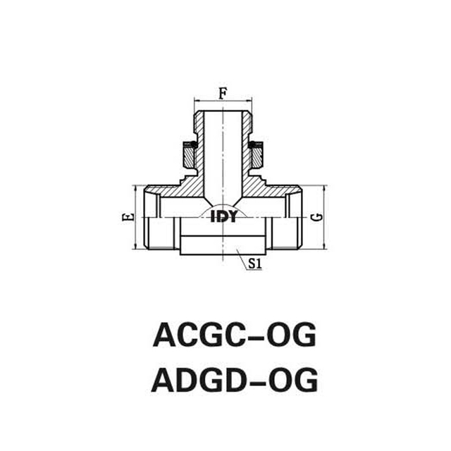 Bsp thread adjustable stud endswith o-ring sealing branch tee