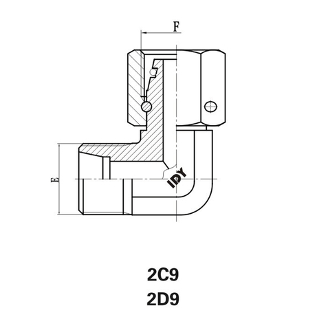 90°Elbow reducer tubeadaptor with swivel nut
