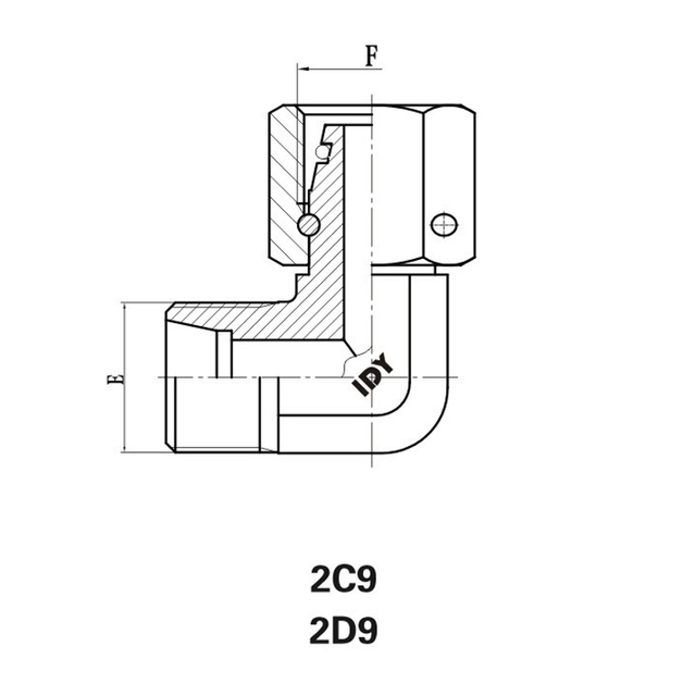 90°Elbow reducer tubeadaptor with swivel nut