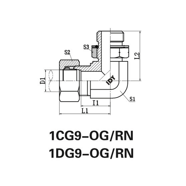 90°Elbow bspp thread adjustablestud ends with o-ring sealing