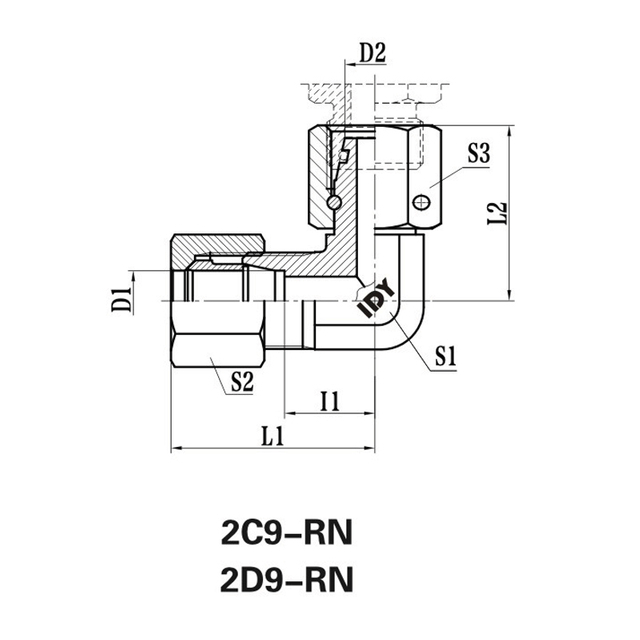 90°Elbow reducer tubeadaptor with swivel nut