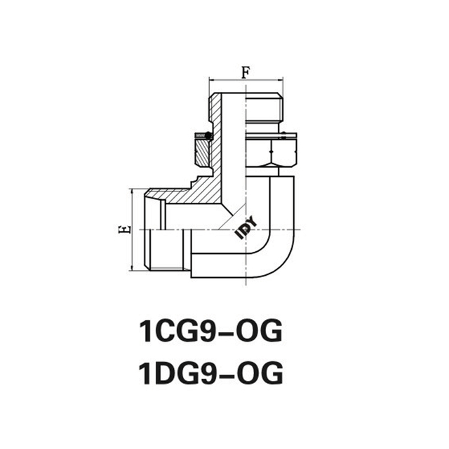 90°Elbow bspp thread adjustablestud ends with o-ring sealing