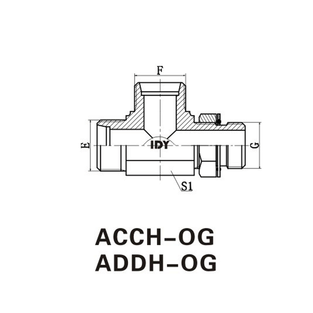 Metric male adjustablestud end iso 6149 run tee