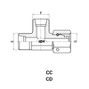 RUN TEE FITTINGSWITH SWIVEL NUT