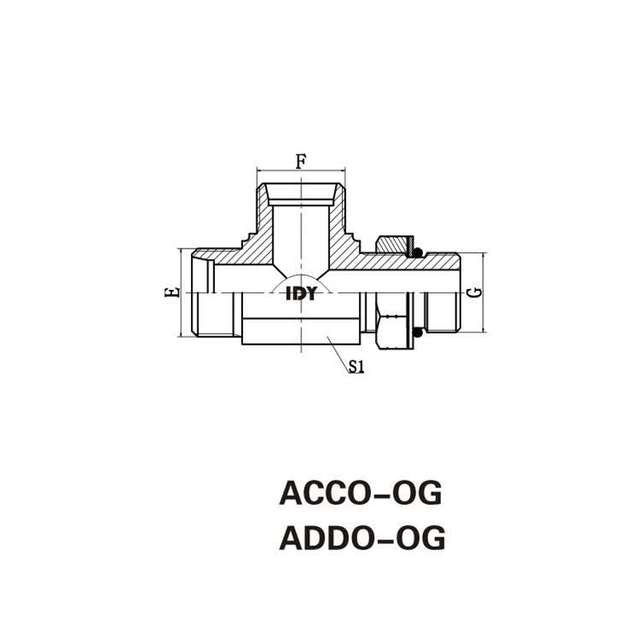Un、unf thread adjustablestud ends with o-ring sealing run tee